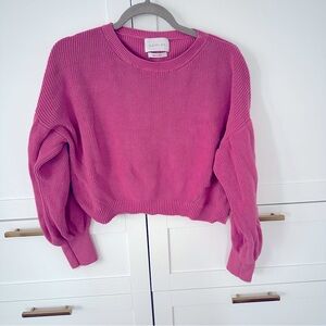 Eleven six pink Layla cotton sweater cropped xs/s